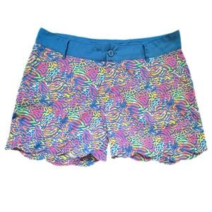 Birdies & Bows Multicolor High Waist Women's Golf Shorts - 8